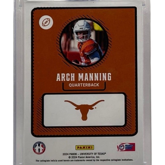 2024 Panini NIL #53 ARCH MANNING Texas Longhorns Football ROOKIE CARD - Picture 2 of 3